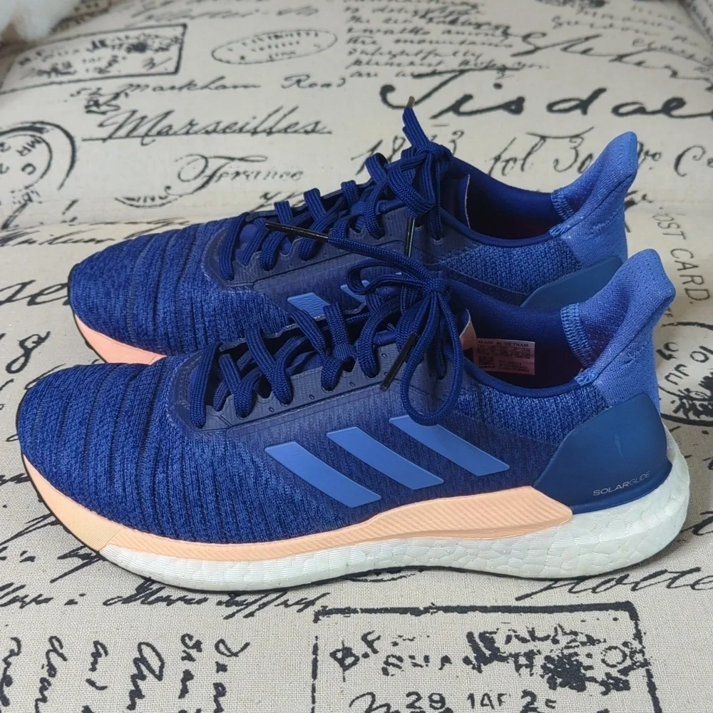 Adidas Originals Solar Glide Running Training Shoes Sneakers Blue Women's 6.5